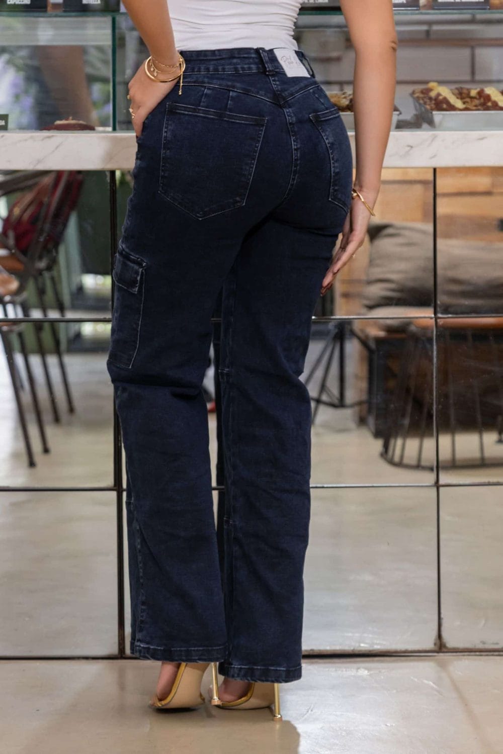 Jeans cargo strech